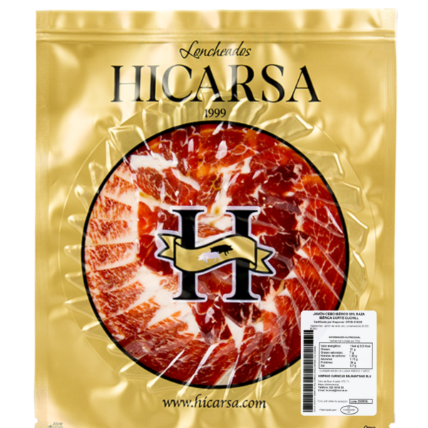 Jamón Cebo Ibérico 50% Raza Ibérica Corte Cuchillo al Vacío