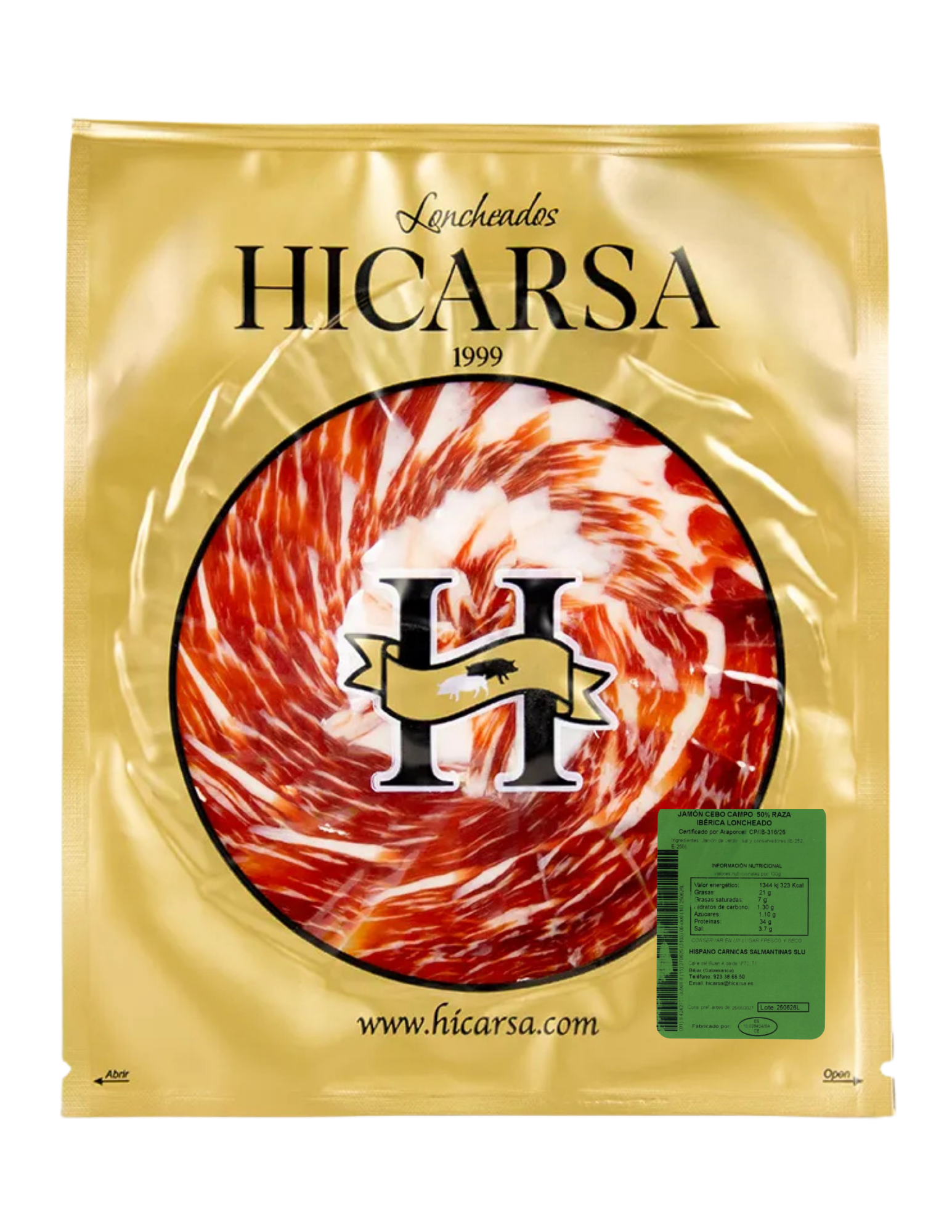 Jamón Cebo Campo Ibérico 50% Raza Ibérica Corte Cuchillo al Vacío